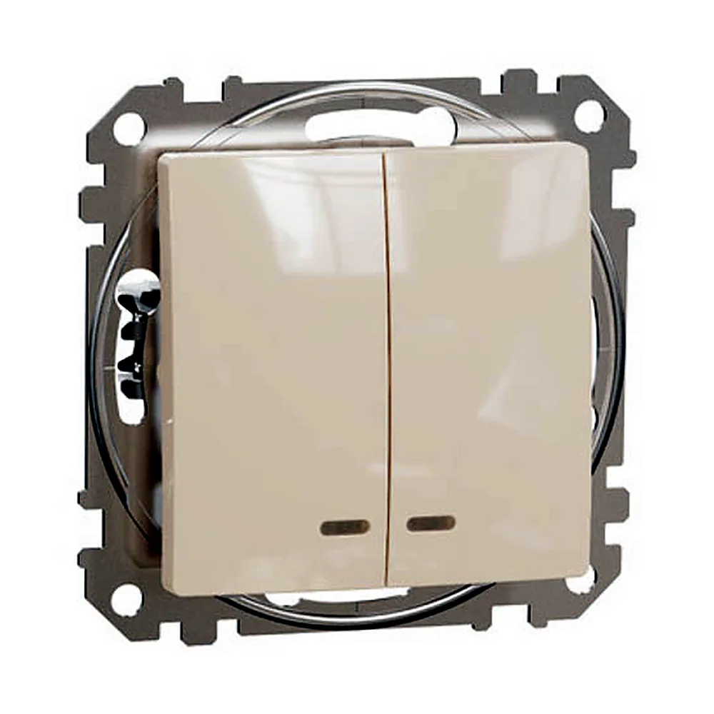 Вимикач Schneider Electric Sedna Design 2кл з підсвіткою бежевий SDD112105L