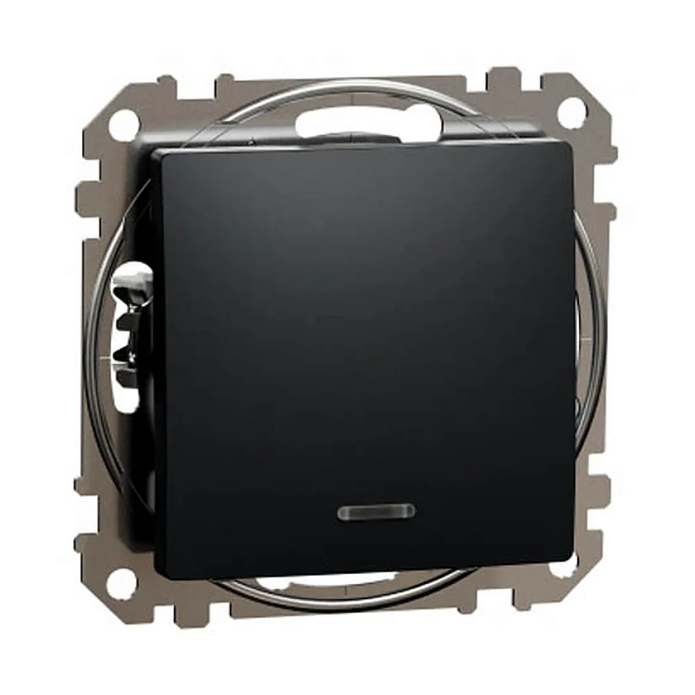 Перемикач Schneider Electric Sedna Design 1-кл. з підсвіткою чорний SDD114106L