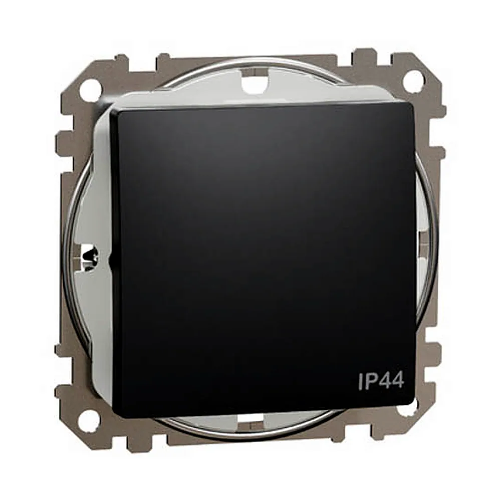 Вимикач одноклавішний Schneider Electric Sedna Design IP44 чорний SDD214101