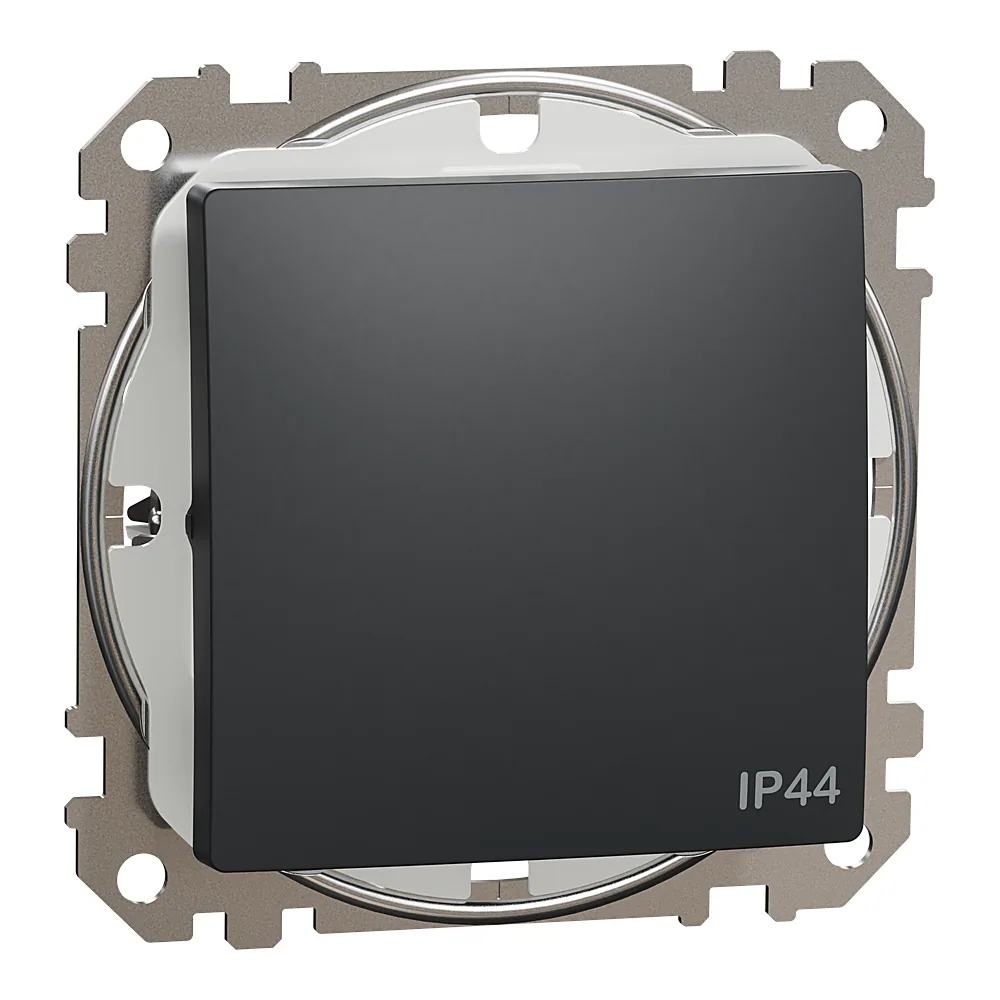 Вимикач 1-клавішний Sedna Design IP44 чорний Schneider Electric SDD214101