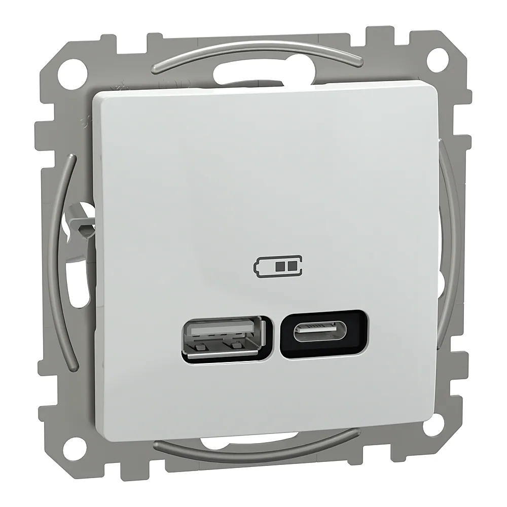 Розетка USB Sedna Design Type A+C 21 Вт біла Schneider Electric SDD111405