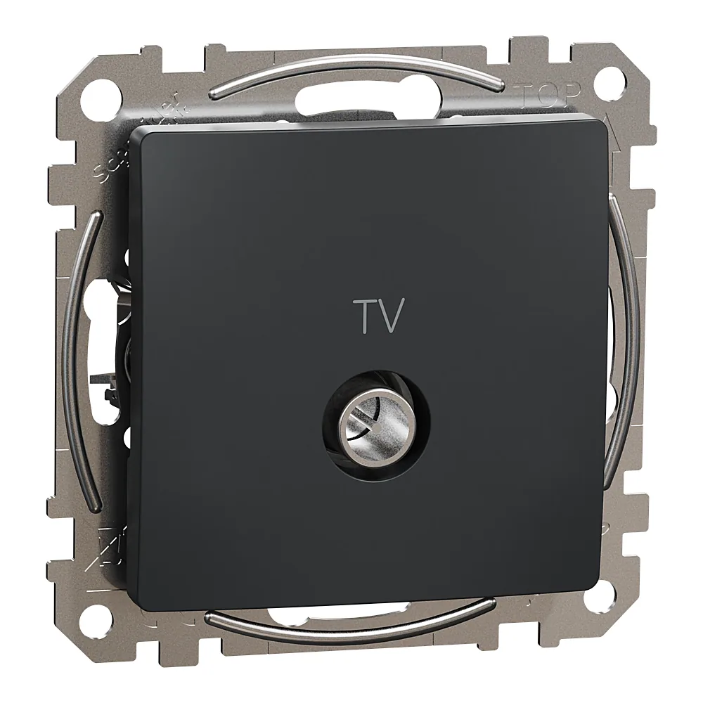 Розетка телевізійна кінцева Sedna Design TV 4 дБ чорна Schneider Electric SDD114471