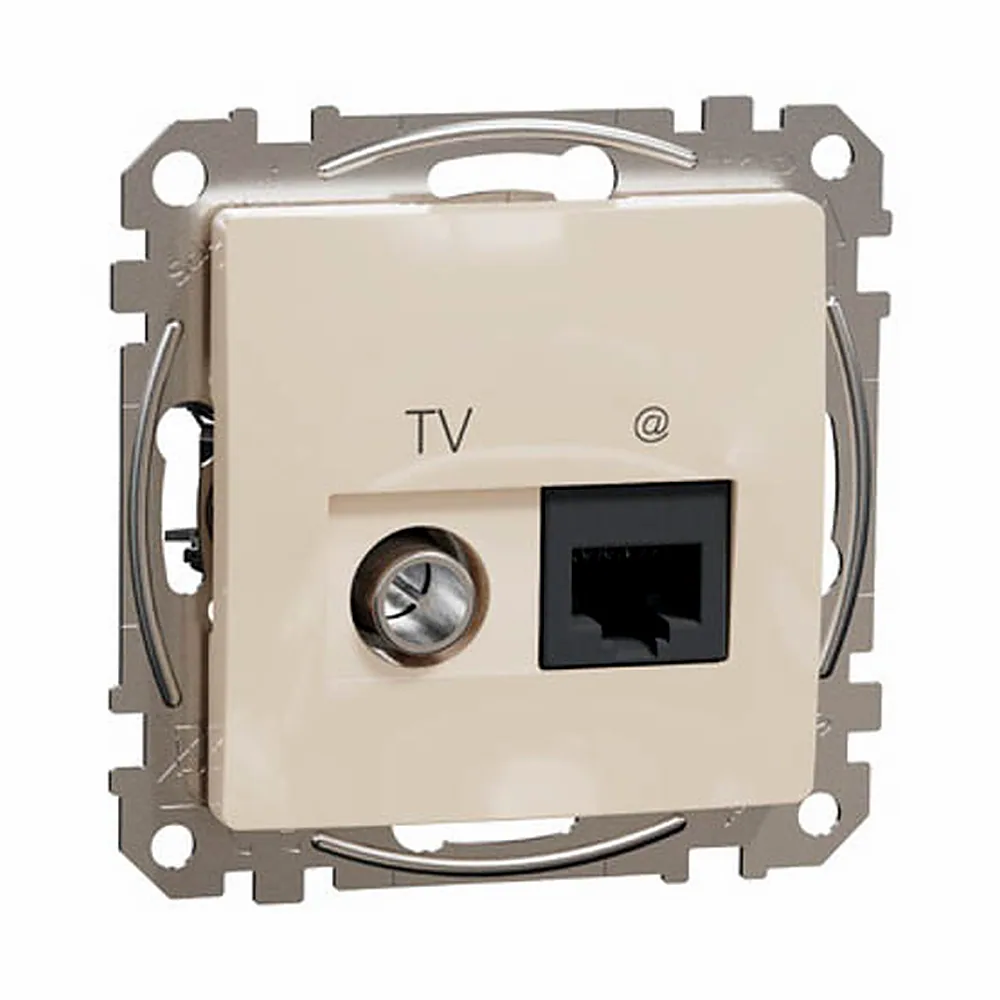 Розетка комп’ютерна Schneider Electric Sedna Design RJ45 кат. 6 UTP-TV бежевий SDD112469T
