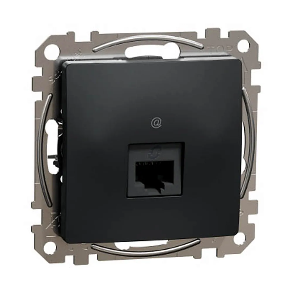 Розетка комп'ютерна Schneider Electric Sedna Design 1xRJ45 CAT5E UTP чорна SDD114451