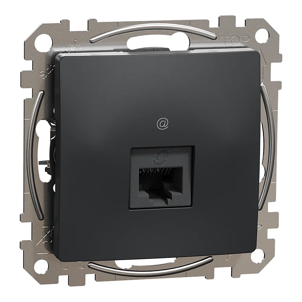 Комп'ютерна розетка Sedna Design 1xRJ45 категорія 5E UTP чорна Schneider Electric SDD114451