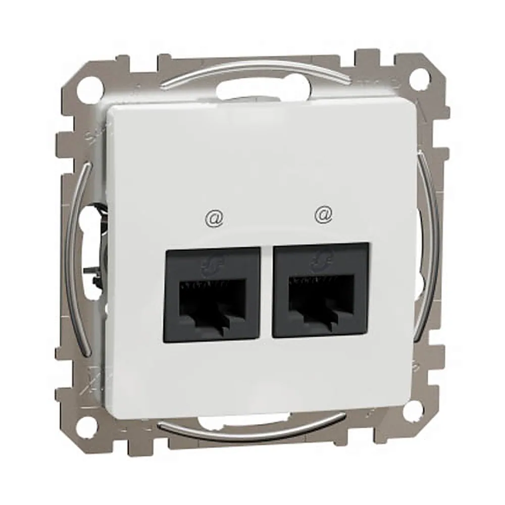 Розетка комп'ютерна Schneider Electric Sedna Design 2xRJ45 CAT5E UTP біла SDD111452