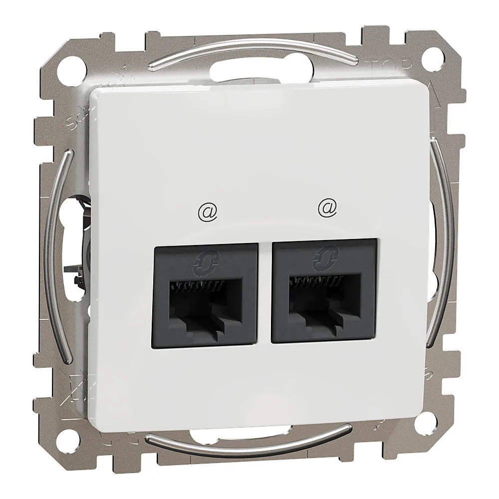 Комп'ютерна розетка Sedna Design 2xRJ45 категорія 5E UTP біла Schneider Electric SDD111452