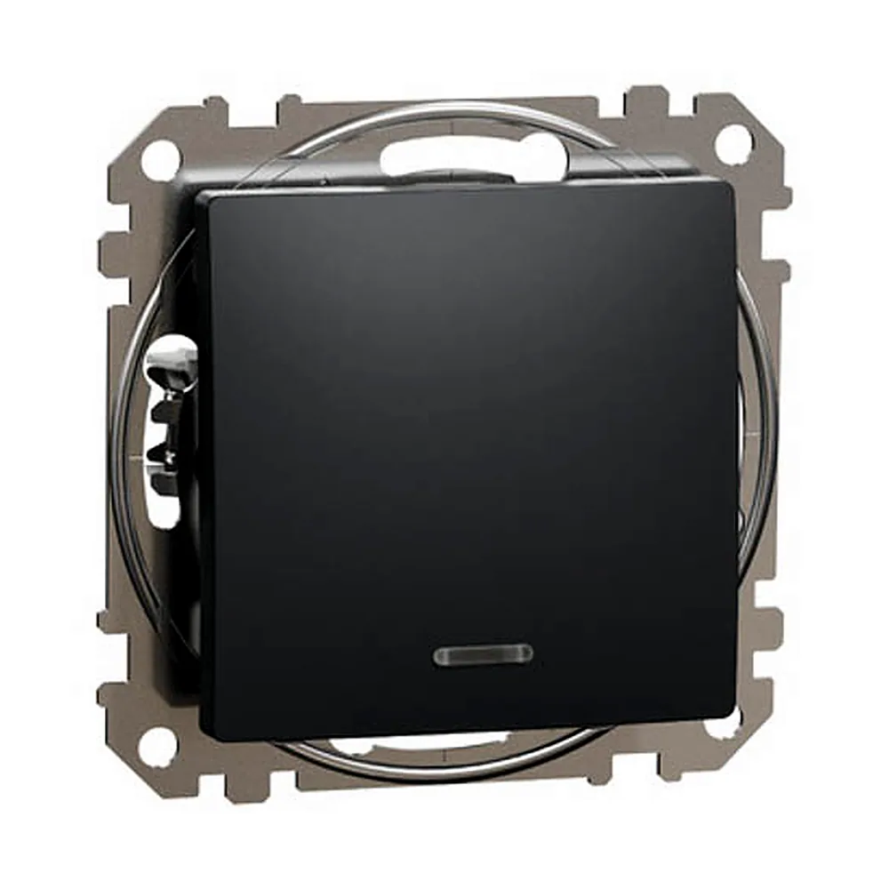 Вимикач Schneider Electric Sedna Design 1кл з підсвіткою чорний SDD114101L