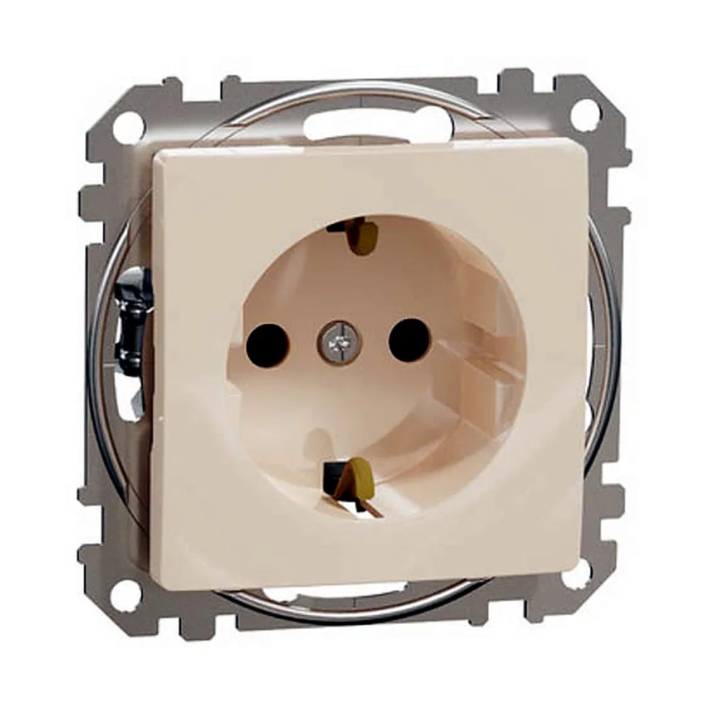 Розетка Schneider Electric SEDNA NEW SDD112022 з заземленням бежева