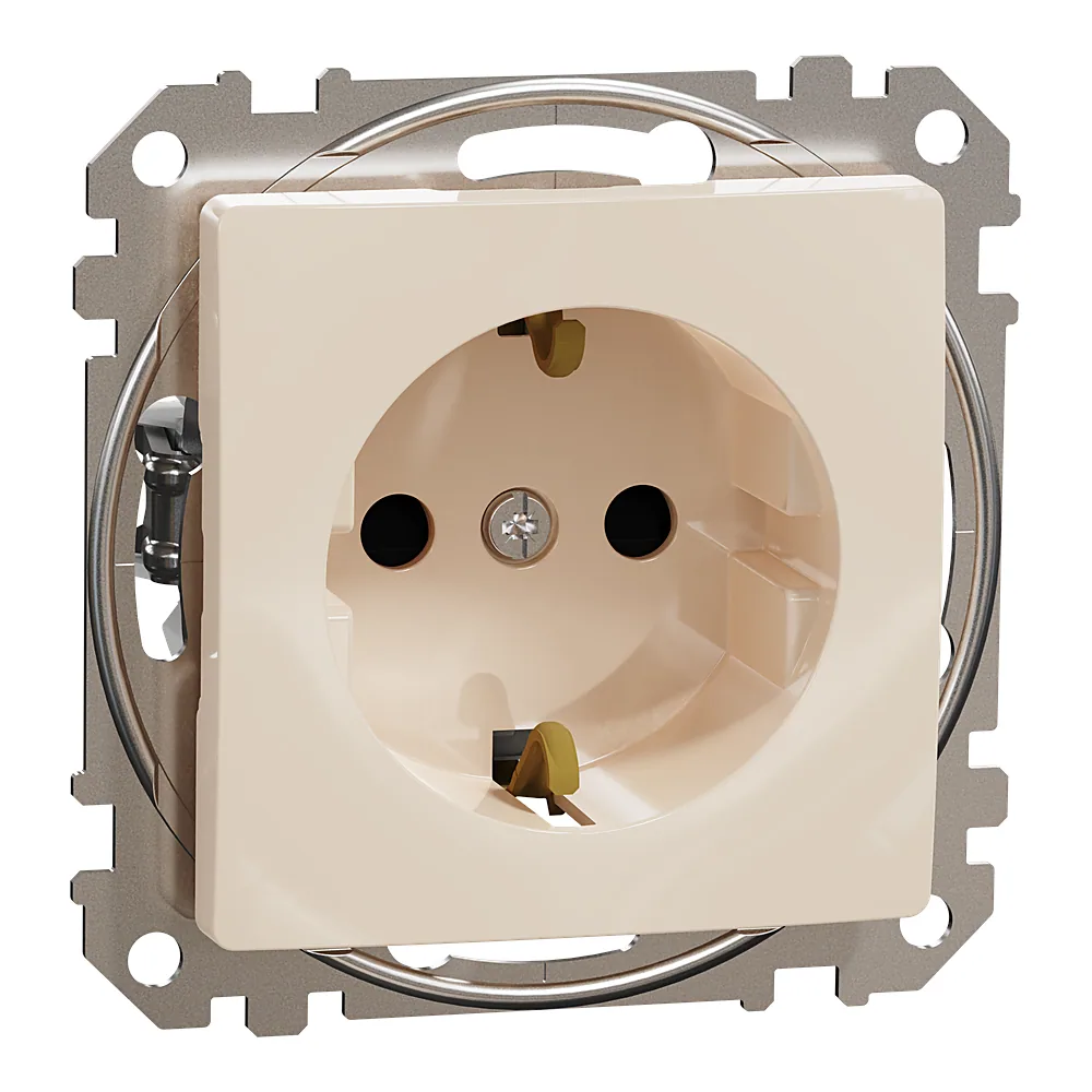 Розетка Sedna Design з заземленням бежева Schneider Electric SDD112022