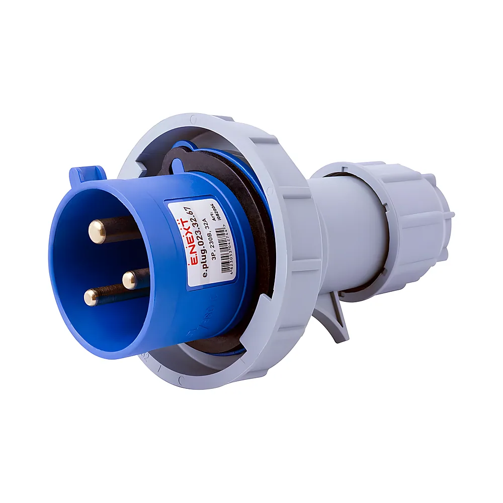 Вилка силова переносна e.plug.023.32.67 32 А 230 В 3P IP67 E.NEXT i082004