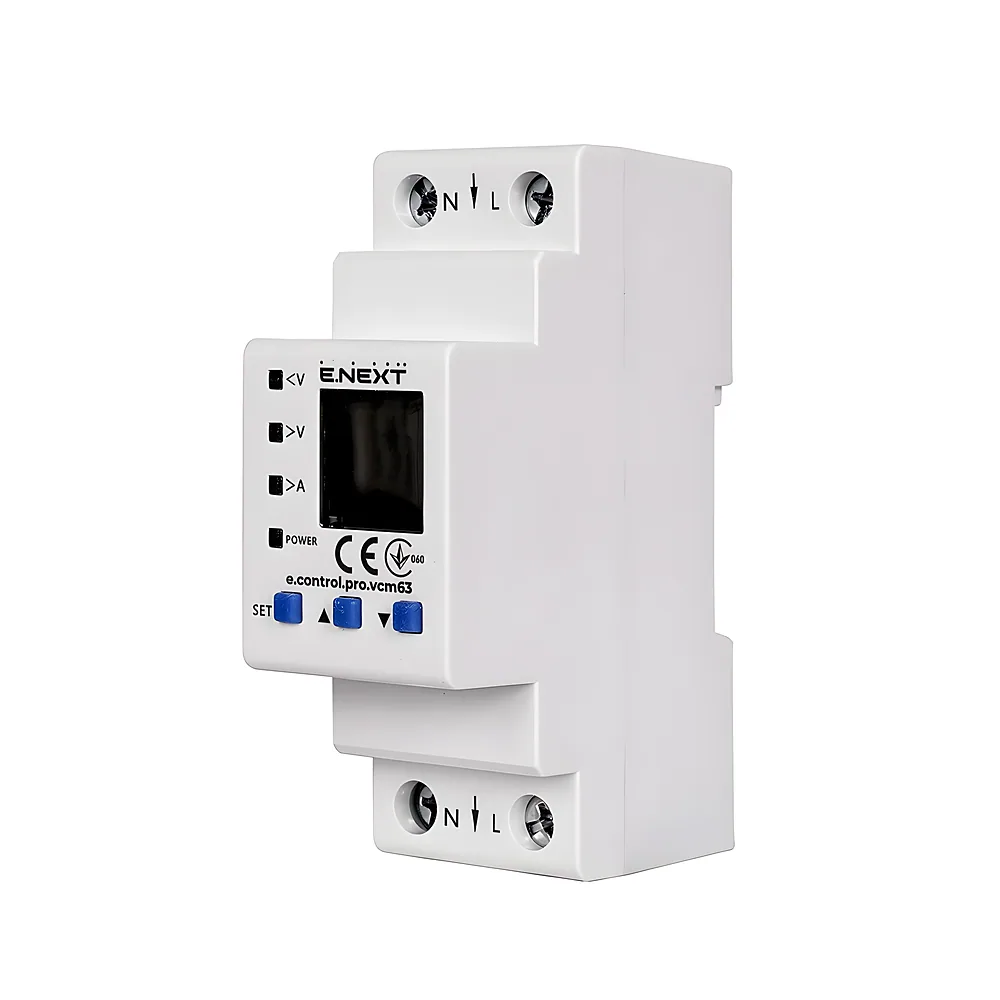 Реле напруги та струму e.control.pro.vcm63 однофазне 63 А з індикацією E.NEXT p0690103
