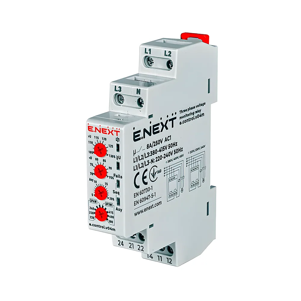 Реле напруги e.control.v04 м трифазне регульоване E.NEXT p0690021