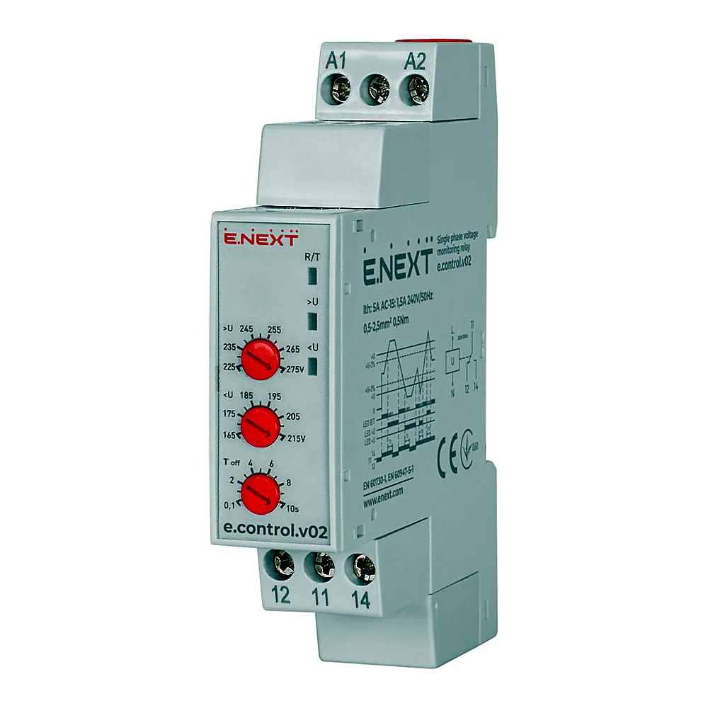 Реле контролю напруги E.NEXT e.control.v02 однофазне p0690007