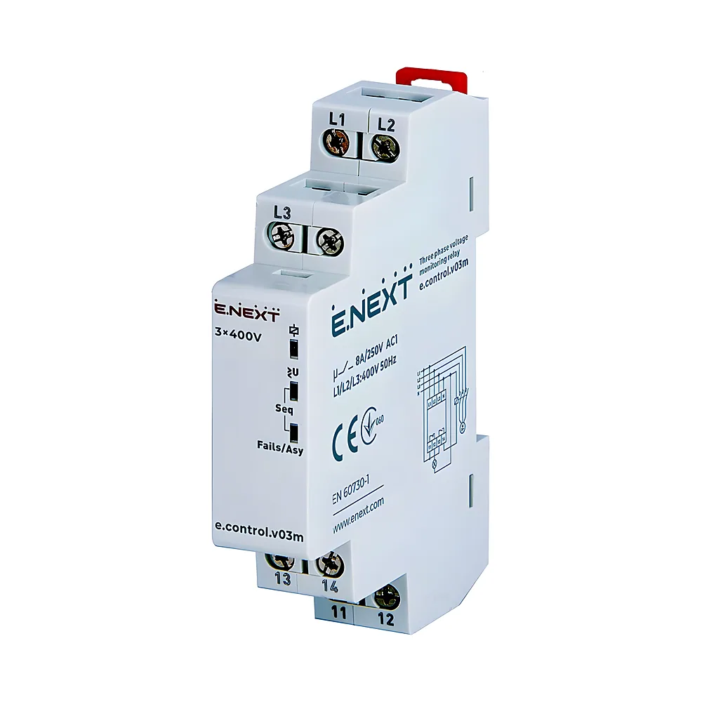Реле напруги e.control.v03 м трифазне нерегульоване E.NEXT p0690020