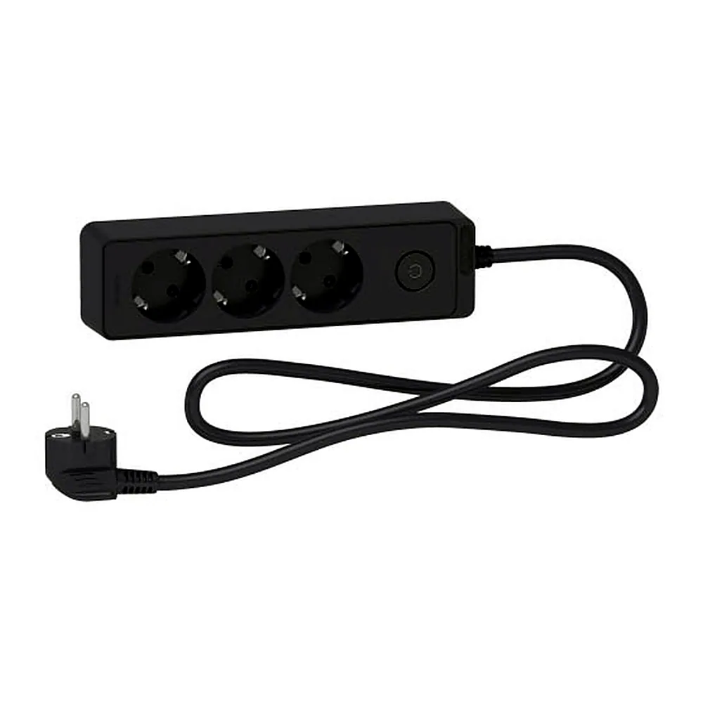 Подовжувач Schneider Electric 3 місця 2Р+PE чорний 1,5 м ST9431B