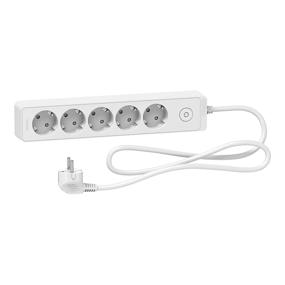 Подовжувач 5P з заземленням 1,5 м білий Schneider Electric ST9451W