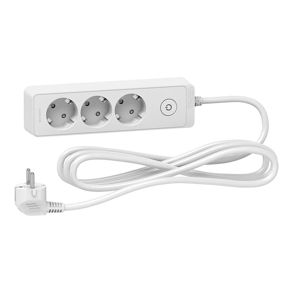 Подовжувач 3 місця 2P+PE білий 3 м Schneider Electric ST9433W