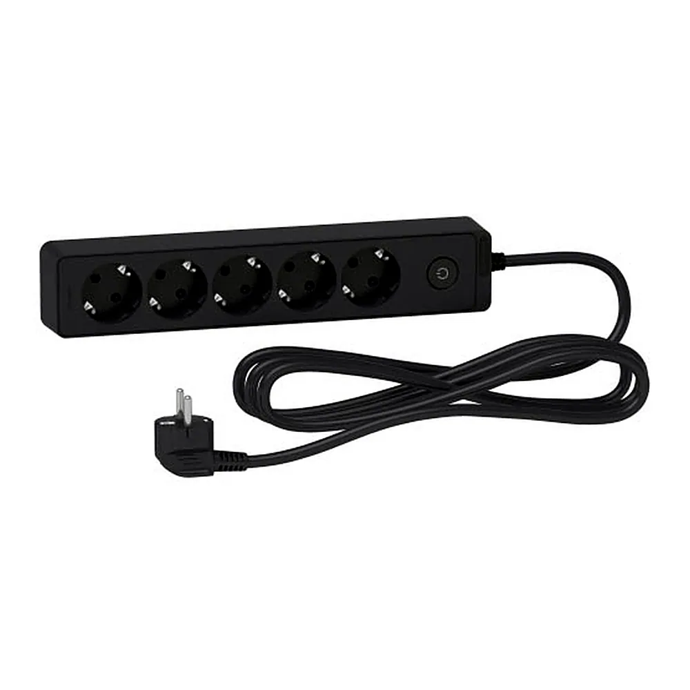 Подовжувач Schneider Electric 5P з/з 3 м чорний ST9453B