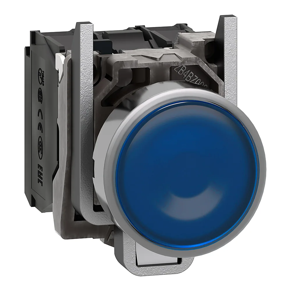 Кнопка з підсвічуванням синя 1NO+1NC AC 24 В Schneider Electric XB4BW36B5