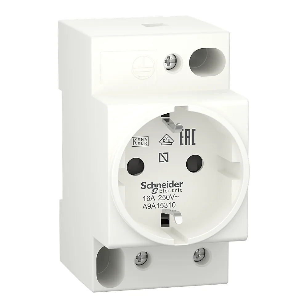 Розетка Schuko на DIN-рейку 16 А 250 В 2P+E Schneider Electric A9A15310