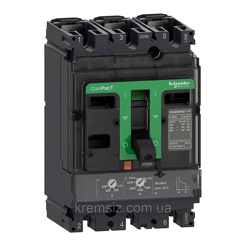 Автоматичний вимикач Schneider Electric Compact NSX NSX250F TMD 3P 250A 36kA C25F3TM250