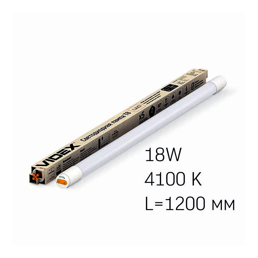 LED-лампа Videx T8b 18Вт 1,2 м 4100К VL-T8b-18124