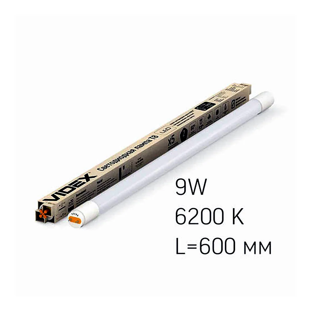 LED-лампа Videx T8b 9Вт 0,6 м 6200К VL-T8b-09066