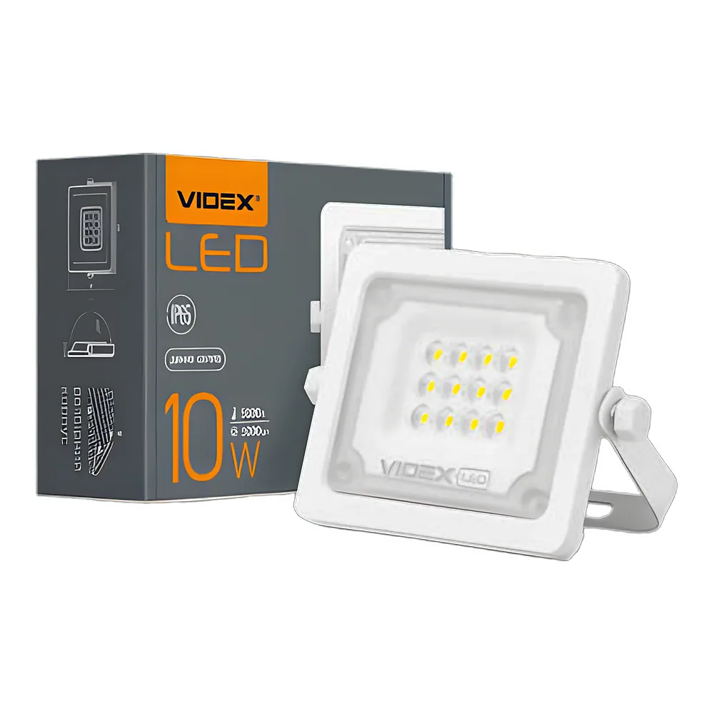 Світлодіодний прожектор F2e 10 Вт 5000 K чорний Videx VL-F2e-105W