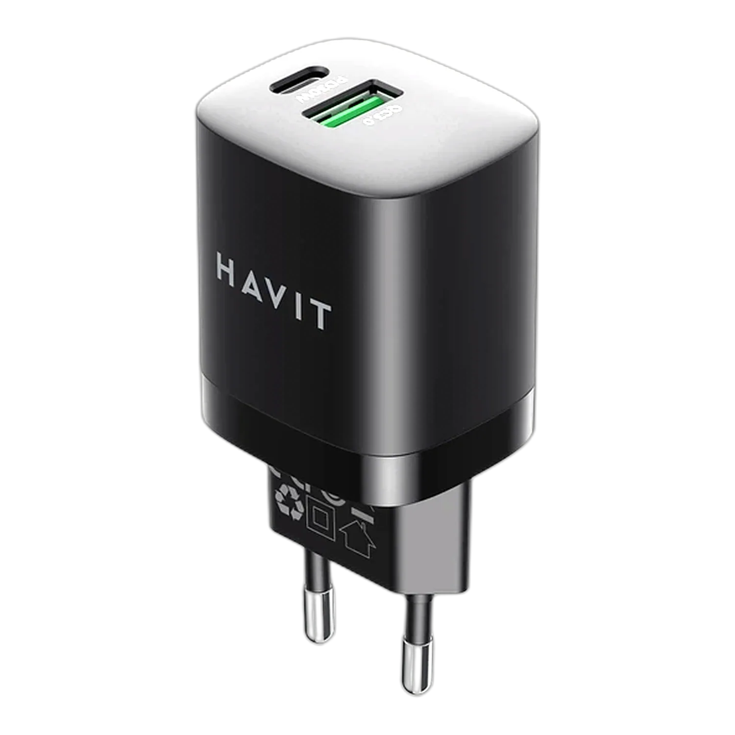 Зарядний пристрій Videx HAVIT HV-UC30 30W USB USB-C чорний HV-UC30
