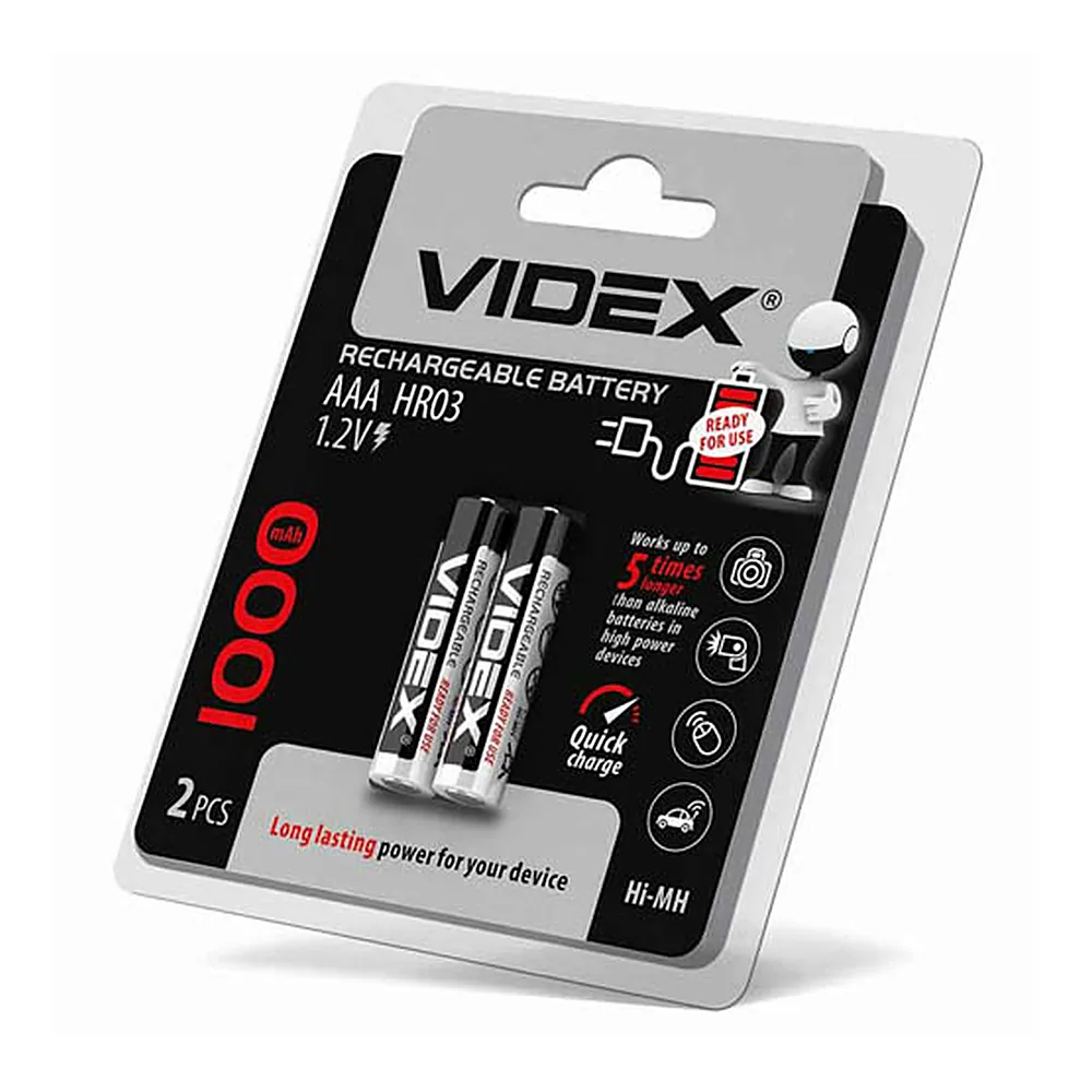 Акумулятор Videx HR03 AAA 1000mAh HR03/1000/2DB