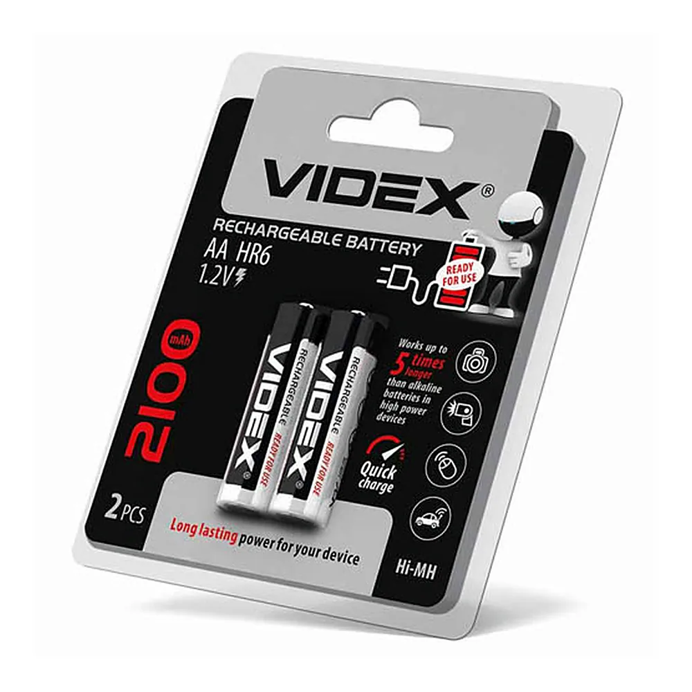 Акумулятори Videx HR6/AA 2100mAh double blister/2pcs 20/200