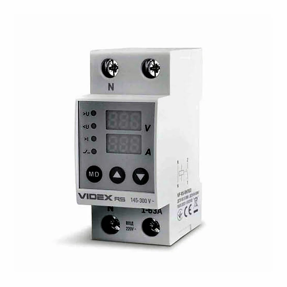 Реле контролю напруги та струму Videx RESIST 145-300В 1-63A VF-RS-RNT63