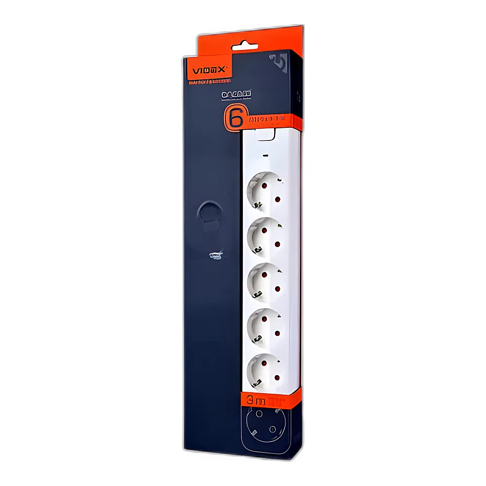 Подовжувач Videx ONCORD 6P з/з 3 м білий VF-PD63G-W