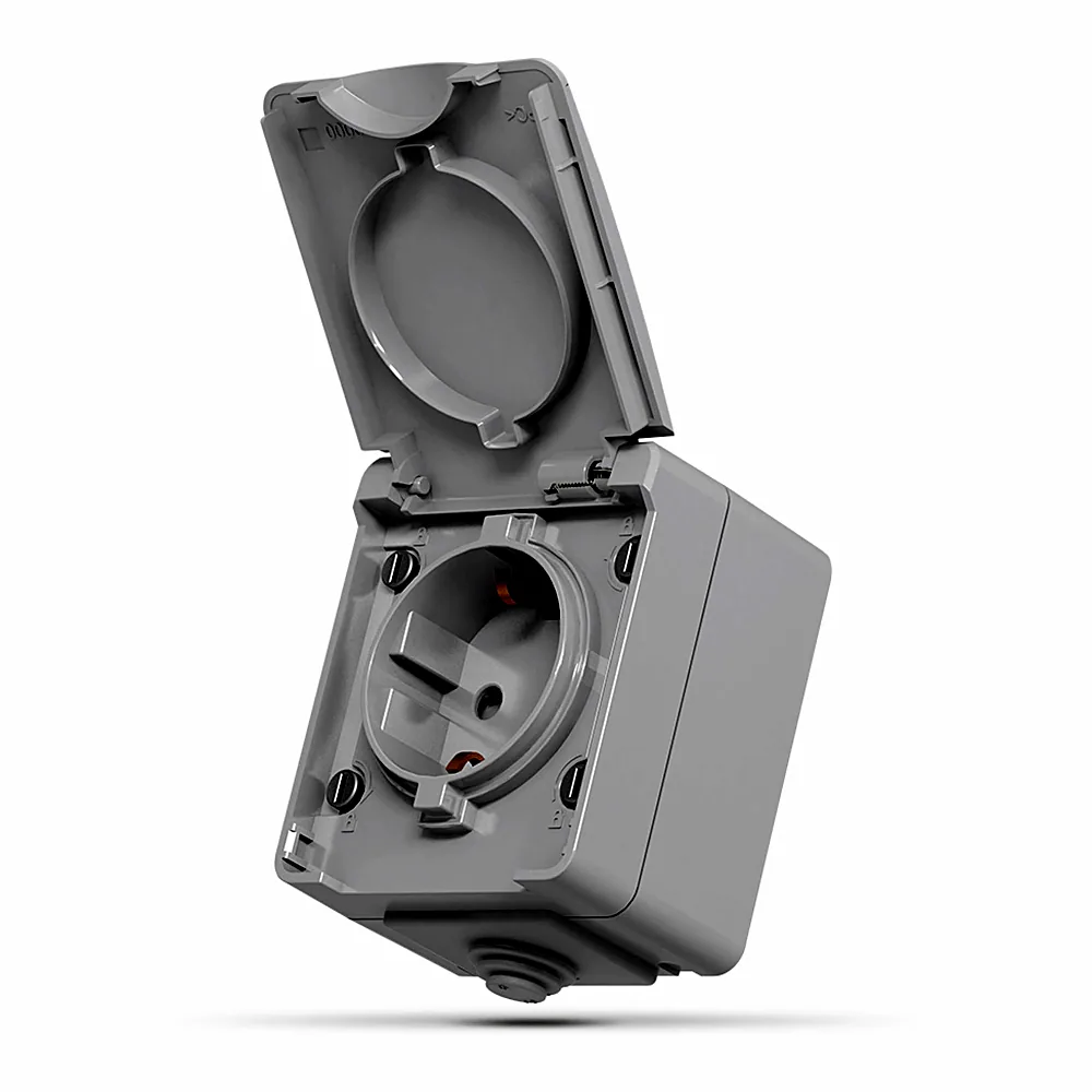 Розетка зовнішня Videx Binera IP65 1-на із заземленням сіра VF-BNW21G-G