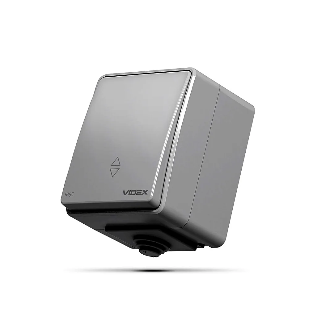 Вимикач зовнішній прохідний сірий IP65 BINERA Videx VF-BNW11P-G