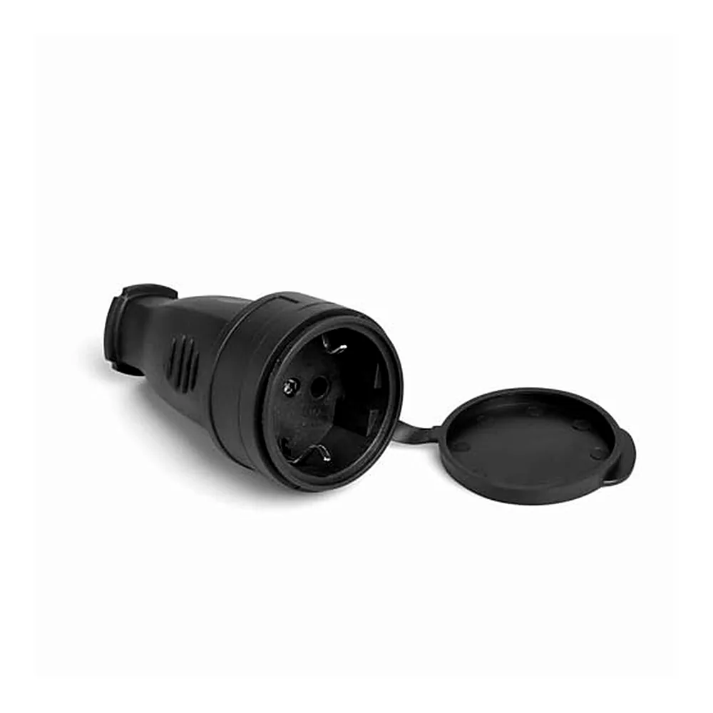 Розетка Videx TITANUM STANDARD з/к IP44 16A з кришкою TF-SK116IP-B ТF-SK116IP-B