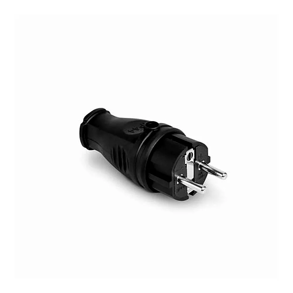Вилка Videx TITANUM STANDARD IP44 пряма із заземленням 16А чорна TF-PL116IP-B ТF-PL116IP-B