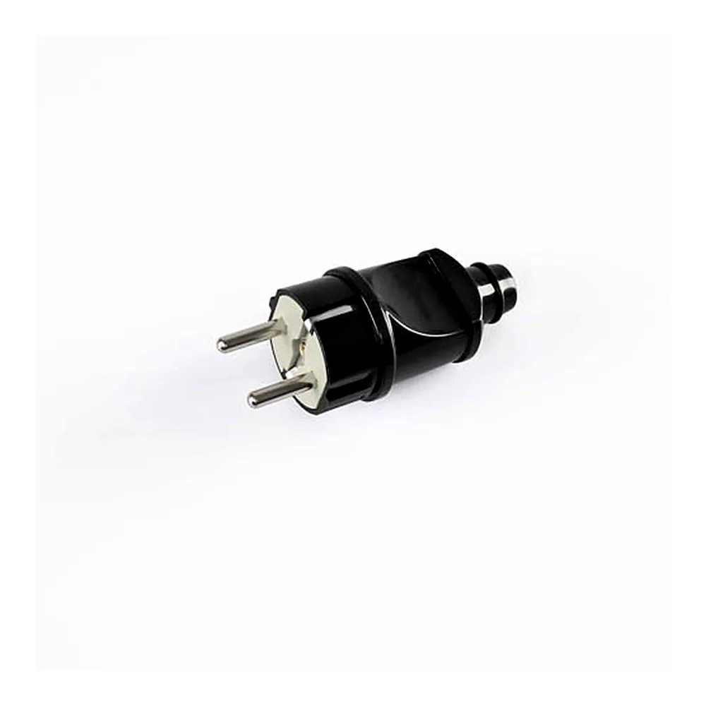 Вилка Videx TITANUM STANDARD пряма із заземленням 16А чорна TF-PL116G-B