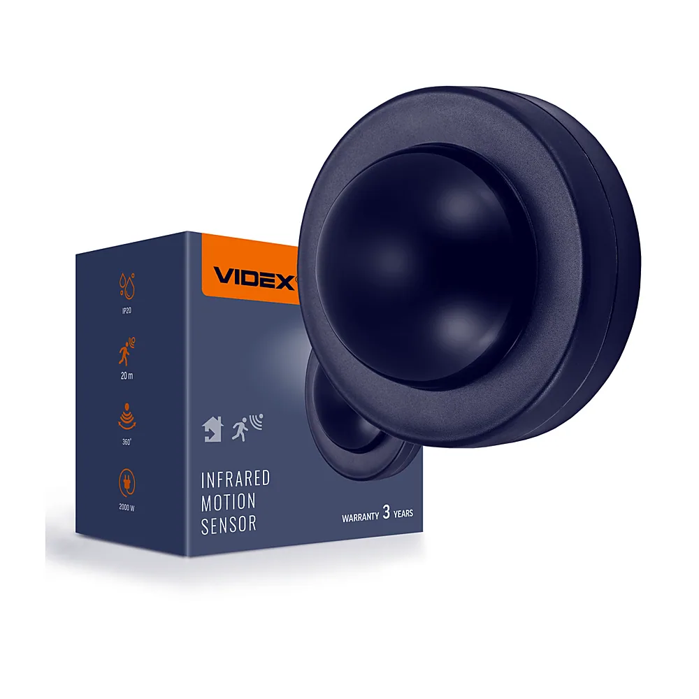 Датчик руху та освітлення Videx VL-SPC46B 220V 2000W чорний VL-SPC46B
