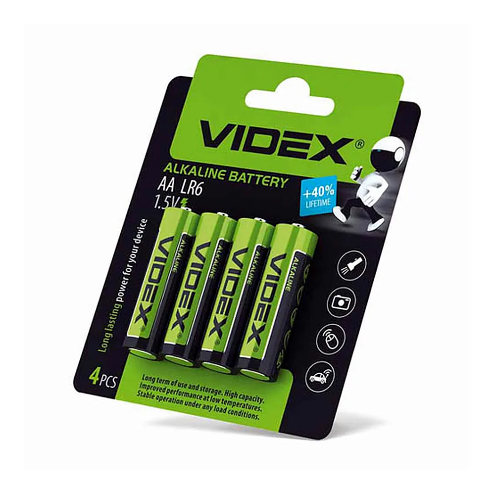 Батарейка лужна Videx LR6 AA 4 шт LR6/AA 4pcs BC