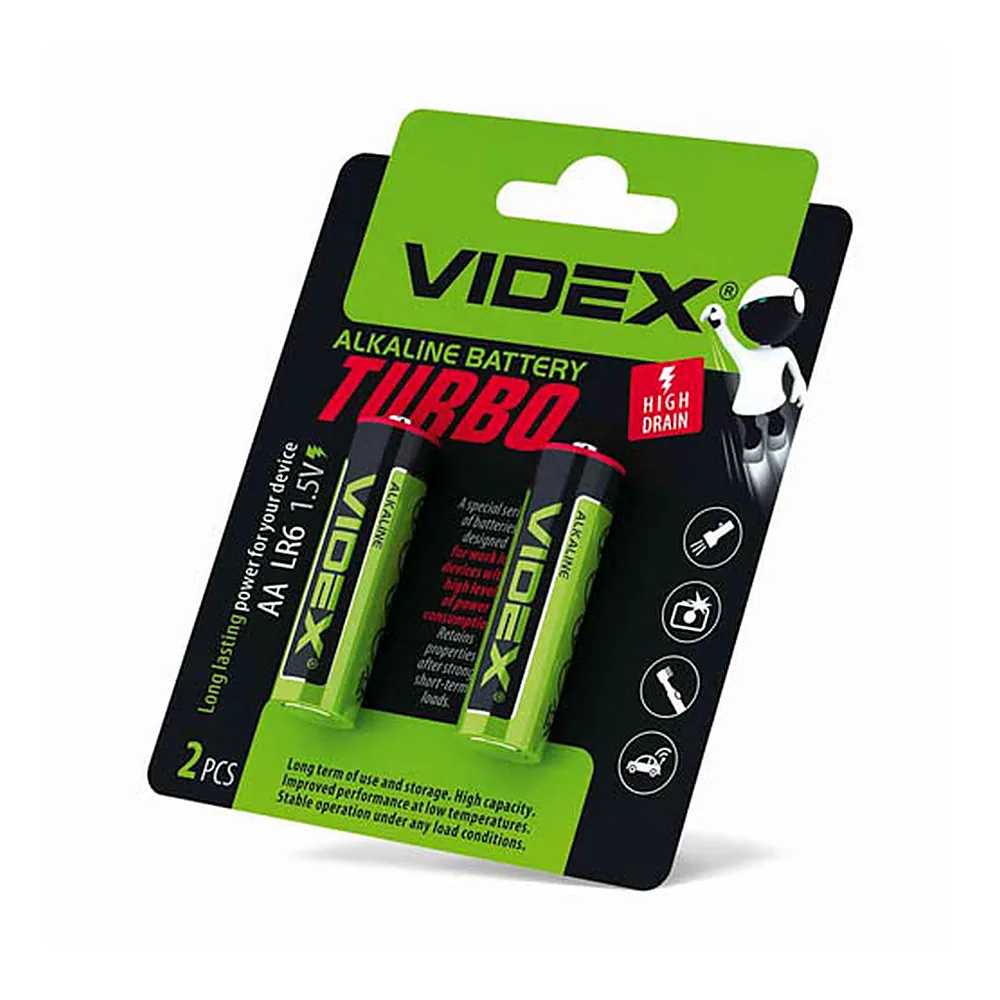 Батарейка лужна Videx LR6 AA Turbo 2 шт LR6T/AA 2B
