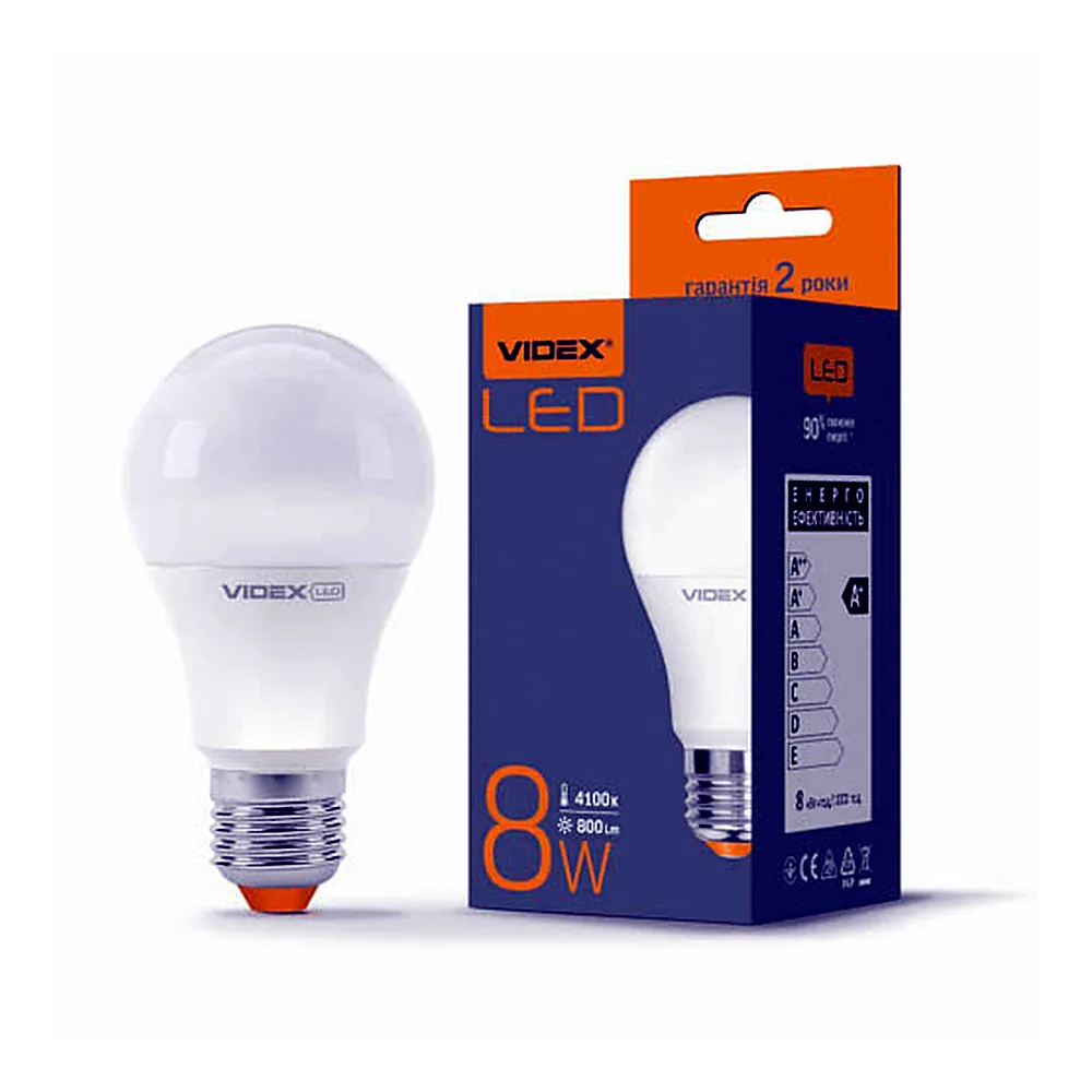 LED-лампа Videx A60e 8Вт E27 4100К VL-A60e-08274