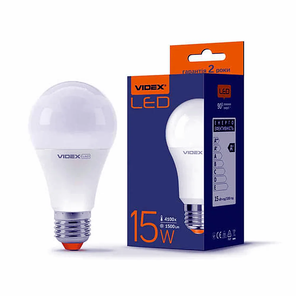 LED лампа VIDEX A65e 15W E27 4100K 220V