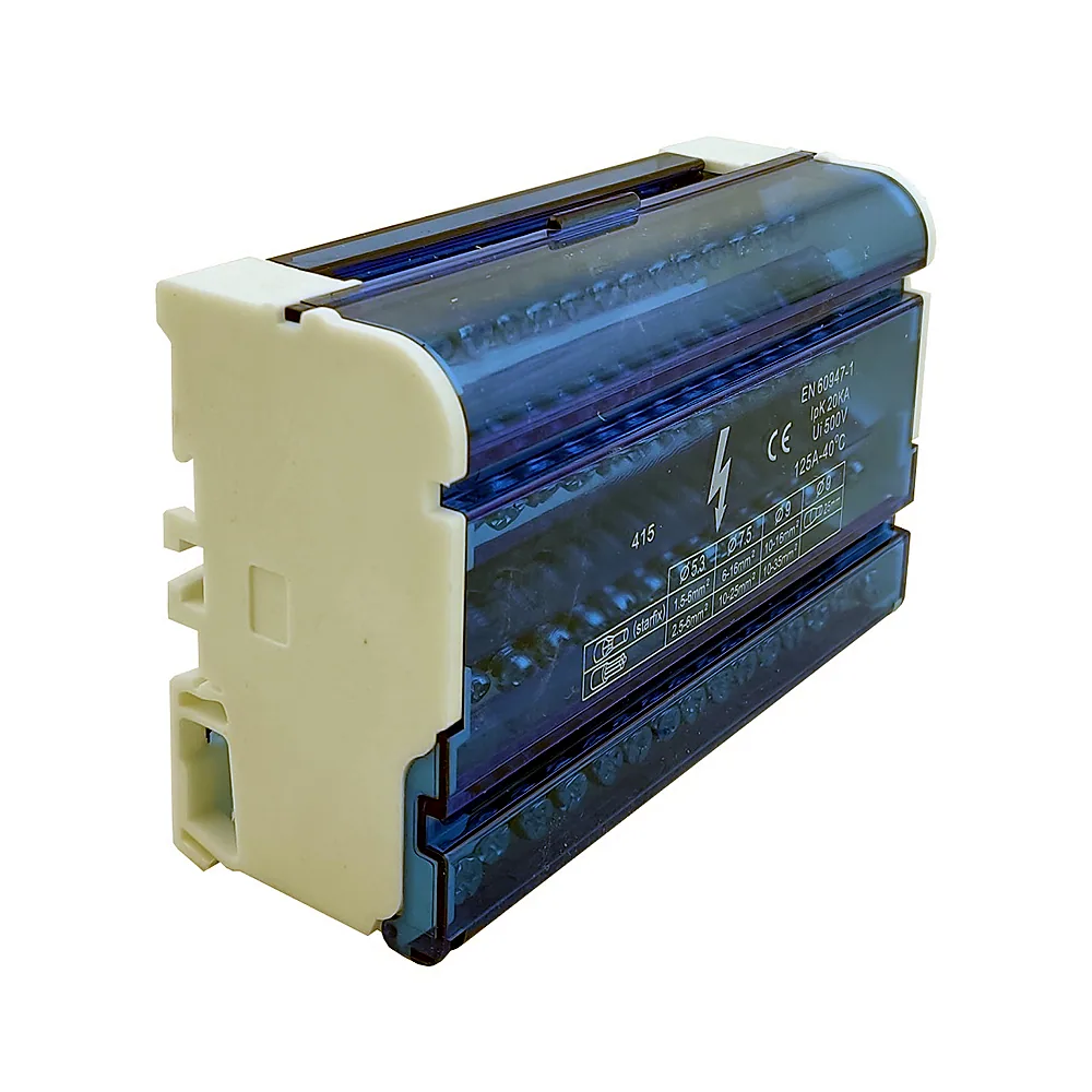 Нульова шина N на DIN-рейку в корпусі ШНК 4х15 TECHNO SYSTEM TNSy5500203