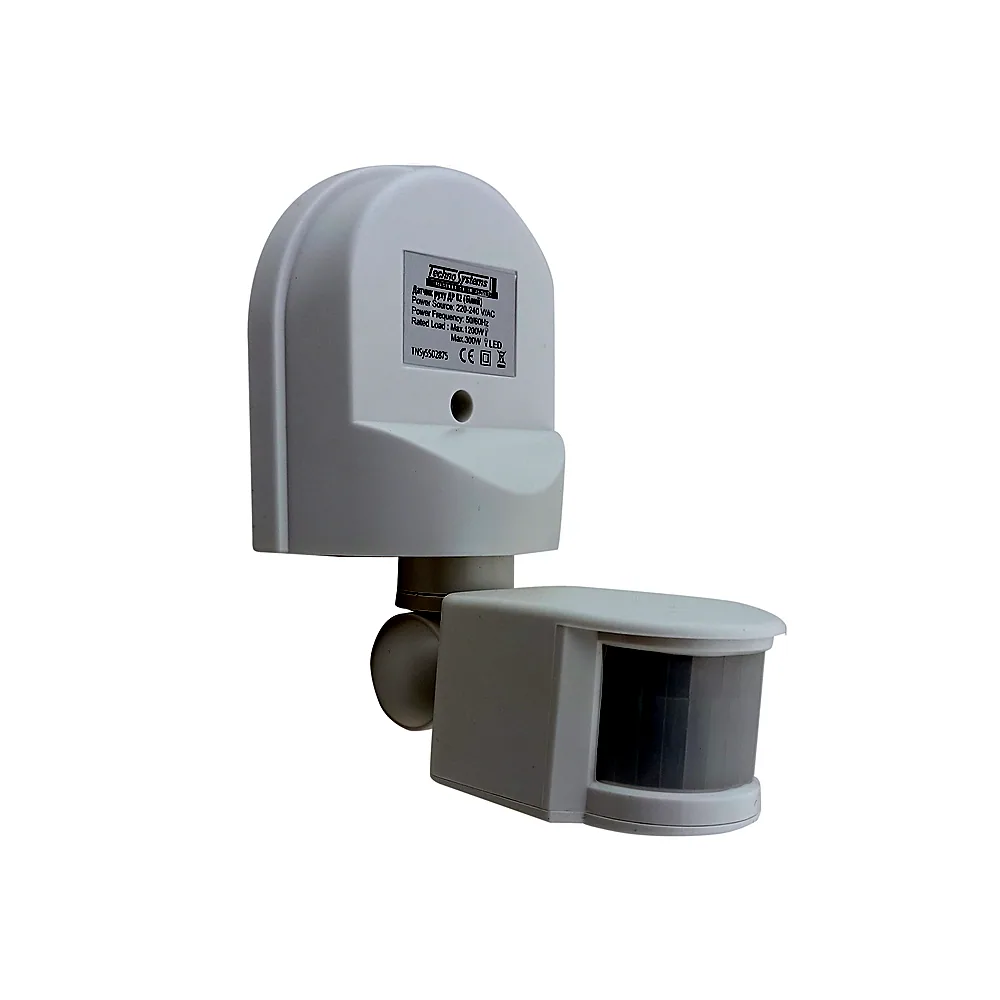 Датчик руху TECHNO SYSTEM ДР 02 1200Вт 180° 12м IP44 TNSy5502875
