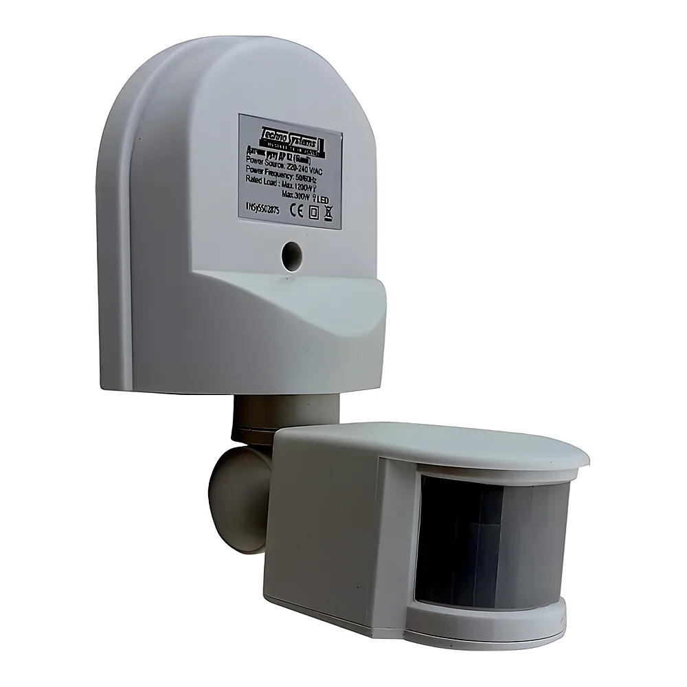 Датчик руху ДР 02 1200 Вт 180° 12 м IP44 білий TECHNO SYSTEM TNSy5502875