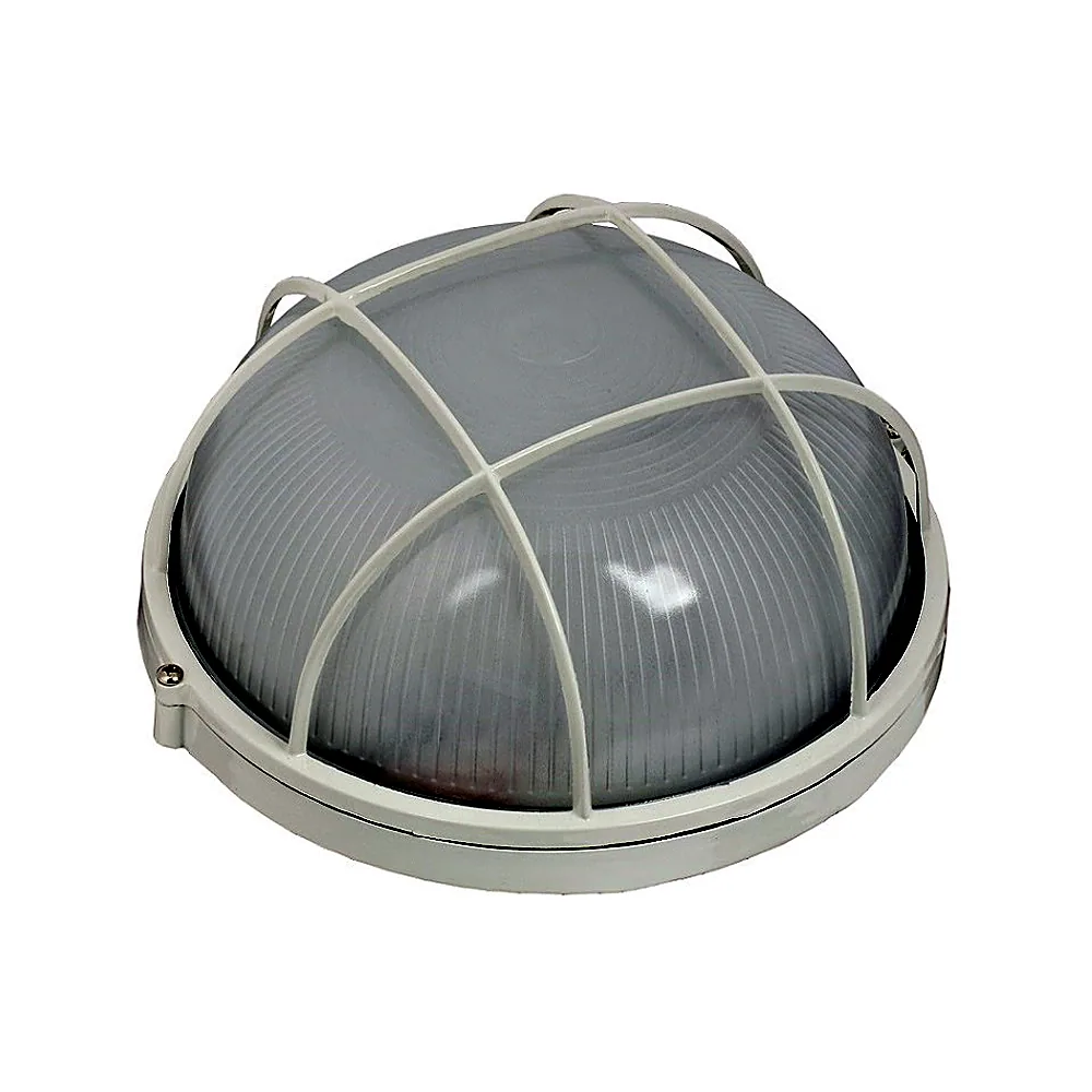 Світильник TECHNO SYSTEM НПП1102-100W-E27-IP65 круглий білий з решіткою 100W E27 TNSy5000573