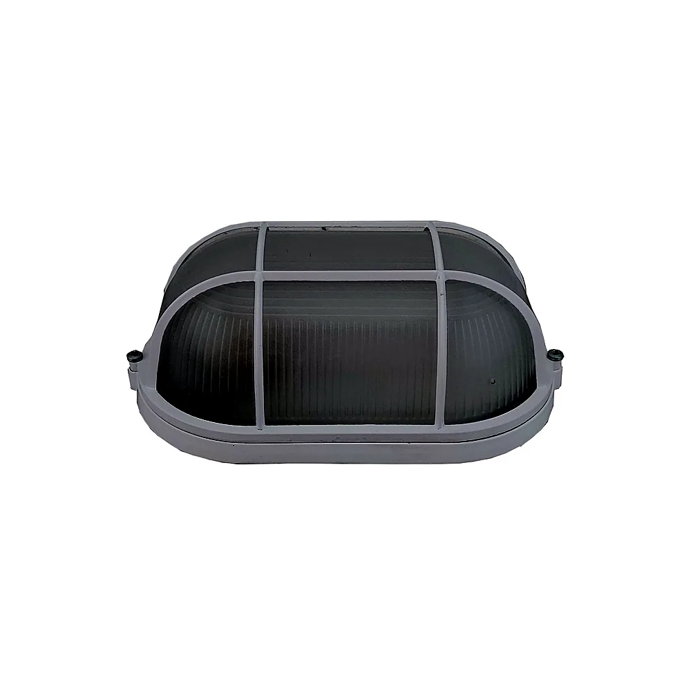 Світильник TECHNO SYSTEM НПП1202-100W-E27-IP65 овальний білий з решіткою 100W E27 TNSy5000577