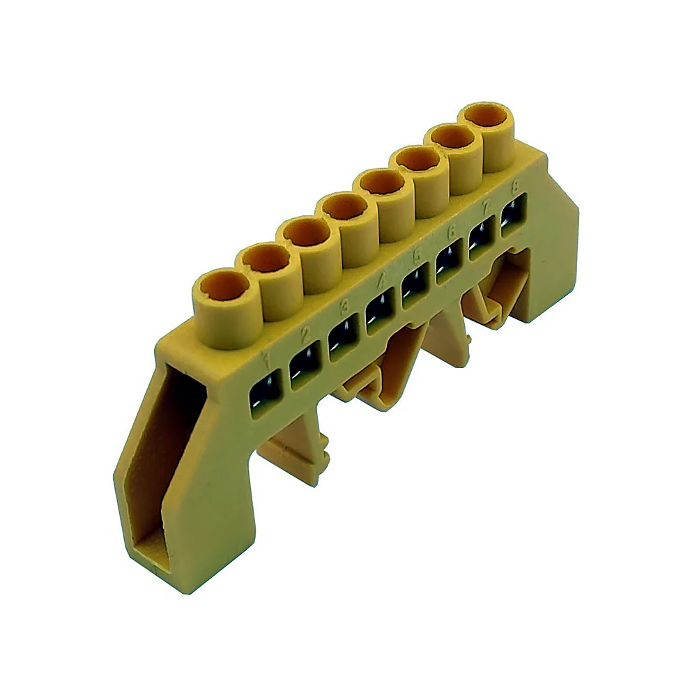 Шина N/PE ізольована на DIN-рейку ШЛУ6х9-8 жовта TECHNO SYSTEM TNSy5503144